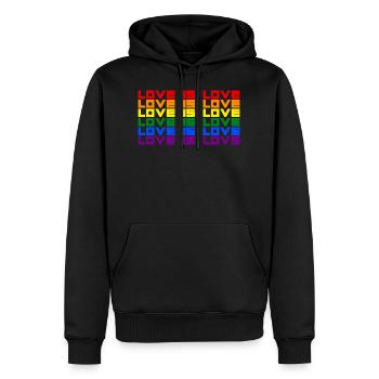 L'amour est l'amour par Johntastisch - Sweat à capuche Premium bio Homme - noir - Devant - Nico (187cm)