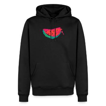 Pastèque abstraite - Sweat à capuche Premium bio Homme - noir - Devant - Nico (187cm)