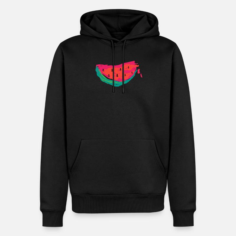 Abstrakte Wassermelone - Männer Premium Bio Hoodie - Schwarz