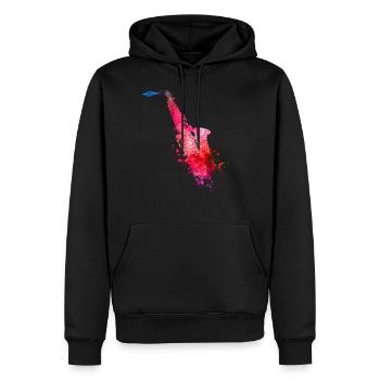 Saxophon - Männer Premium Bio Hoodie - Schwarz - Vorne - Nico (187cm)