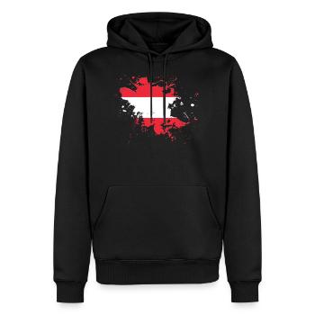 Drapeau de l'Autriche comme une touche de couleur - Sweat à capuche Premium bio Homme - noir - Devant - Nico (187cm)