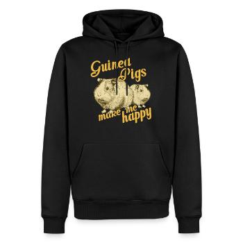 Meerschweinchen - Männer Premium Bio Hoodie - Schwarz - Vorne - Nico (187cm)