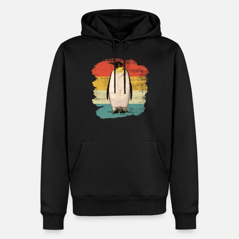 Pinguin - Männer Premium Bio Hoodie - Schwarz