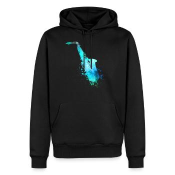 Saxophon - Männer Premium Bio Hoodie - Schwarz - Vorne - Nico (187cm)