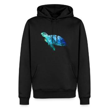 Meeresschildkröte - Männer Premium Bio Hoodie - Schwarz - Vorne - Nico (187cm)