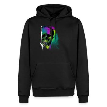Colour Skull - Männer Premium Bio Hoodie - Schwarz - Vorne - Nico (187cm)
