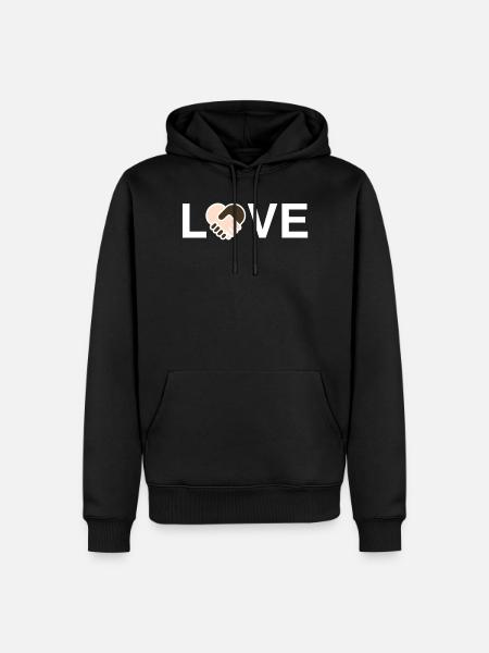 Love against racism - Men’s Premium Organic Hoodie - black