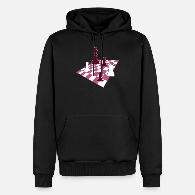 Schach, Chess - Männer Premium Bio Hoodie - Schwarz