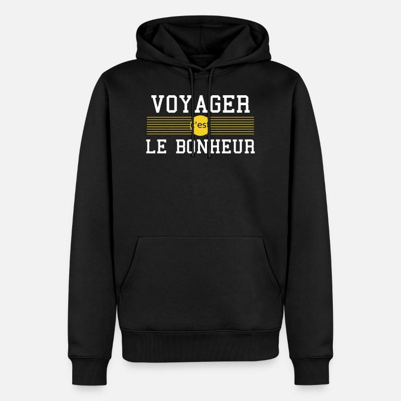 voyager - Sweat à capuche Premium bio Homme - noir