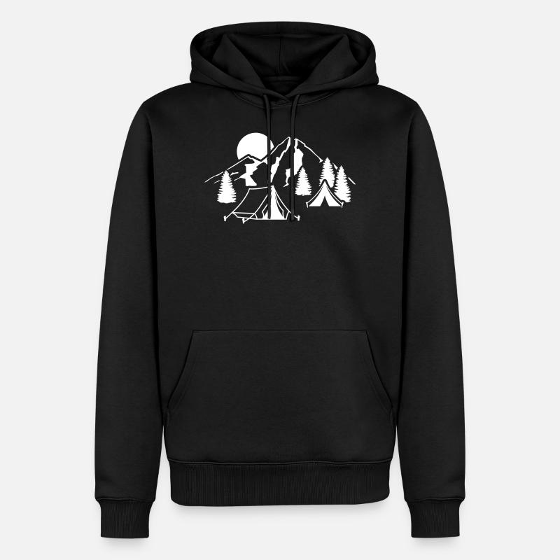 camping - Sweat à capuche Premium bio Homme - noir