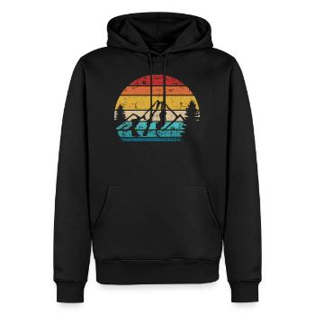 montagnes - Sweat à capuche Premium bio Homme - noir - Devant - Nico (187cm)
