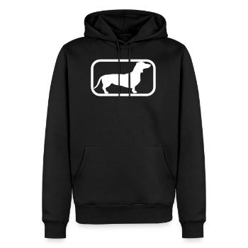 teckel - Sweat à capuche Premium bio Homme - noir - Devant - Nico (187cm)