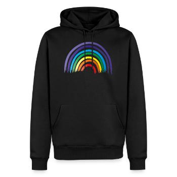 Rainbow as a symbol of hope and equality - Men’s Premium Organic Hoodie - black - Front - Nico (187cm)