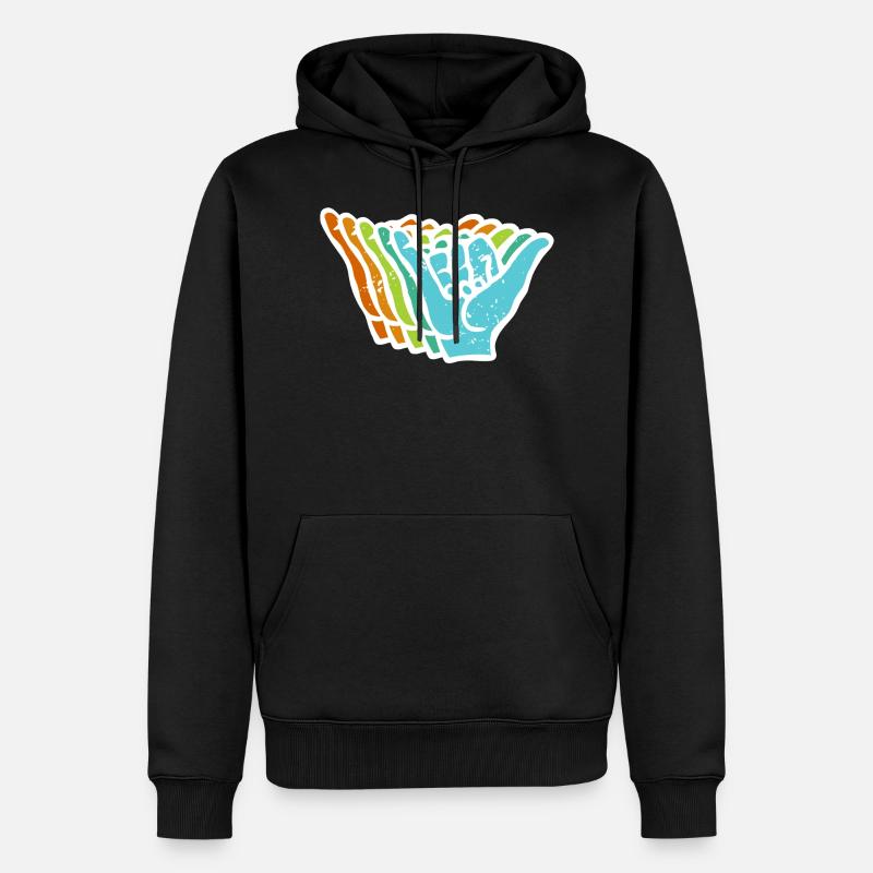 Shaka - Männer Premium Bio Hoodie - Schwarz