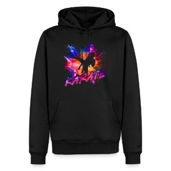 karaté - Sweat à capuche Premium bio Homme - noir - Devant - Nico (187cm)
