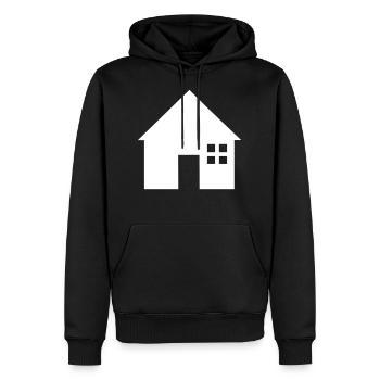 Haus - Männer Premium Bio Hoodie - Schwarz - Vorne - Nico (187cm)