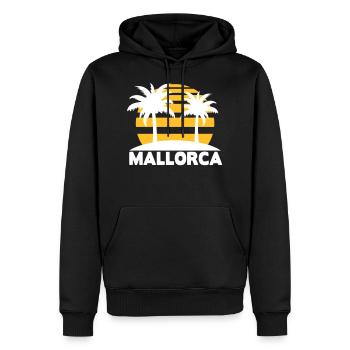 Mallorca - Men’s Premium Organic Hoodie - black - Front - Nico (187cm)