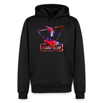 trampoline - Sweat à capuche Premium bio Homme - noir - Devant - Nico (187cm)