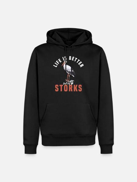 stork - Men’s Premium Organic Hoodie - black
