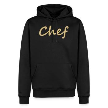 Chef cuisinier chef - Sweat à capuche Premium bio Homme - noir - Devant - Nico (187cm)