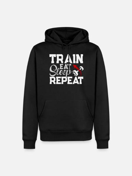 Eat Sleep Repeat Train - Männer Premium Bio Hoodie - Schwarz
