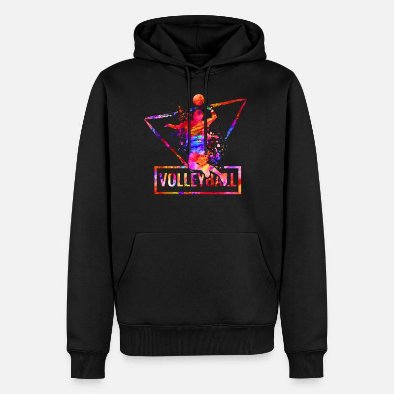 Volleyball - Männer Premium Bio Hoodie - Schwarz