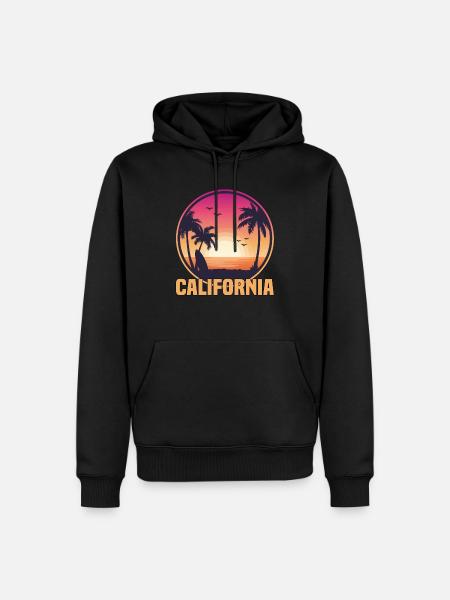 Californie - Sweat à capuche Premium bio Homme - noir