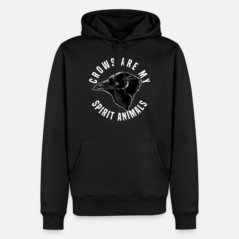 Krähe - Männer Premium Bio Hoodie - Schwarz