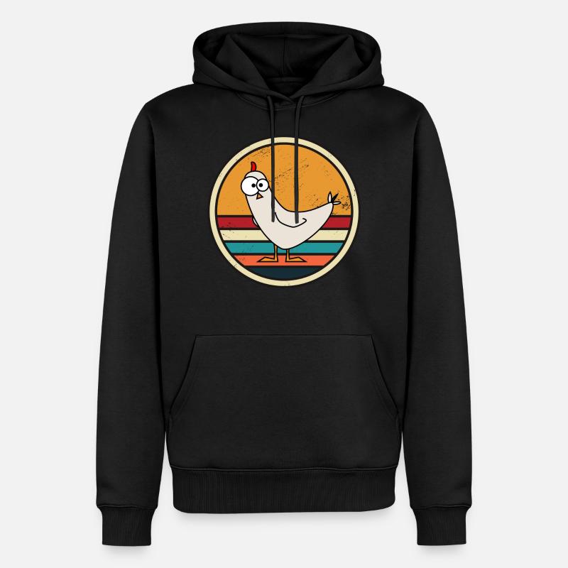 POULET FOU - Sweat à capuche Premium bio Homme - noir