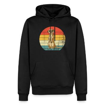 Erdmännchen - Männer Premium Bio Hoodie - Schwarz - Vorne - Nico (187cm)