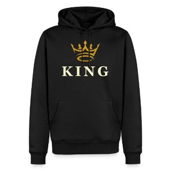KING - Men’s Premium Organic Hoodie - black - Front - Nico (187cm)
