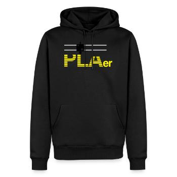 PLAer 3D Drucker - Männer Premium Bio Hoodie - Schwarz - Vorne - Nico (187cm)