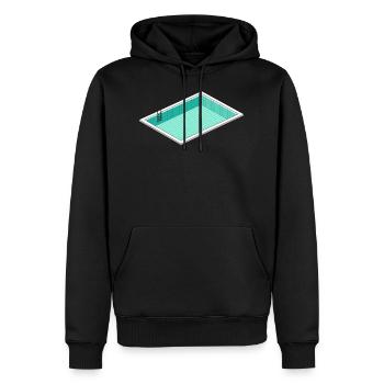 Swimming Pool Schwimmbad - Männer Premium Bio Hoodie - Schwarz - Vorne - Nico (187cm)