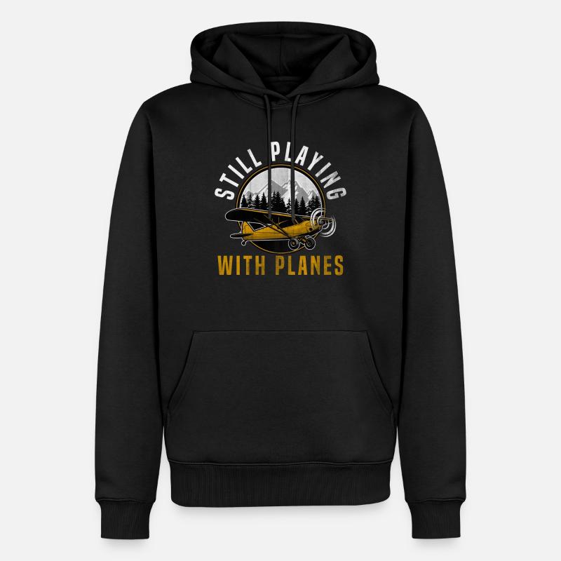 Flugzeug - Männer Premium Bio Hoodie - Schwarz