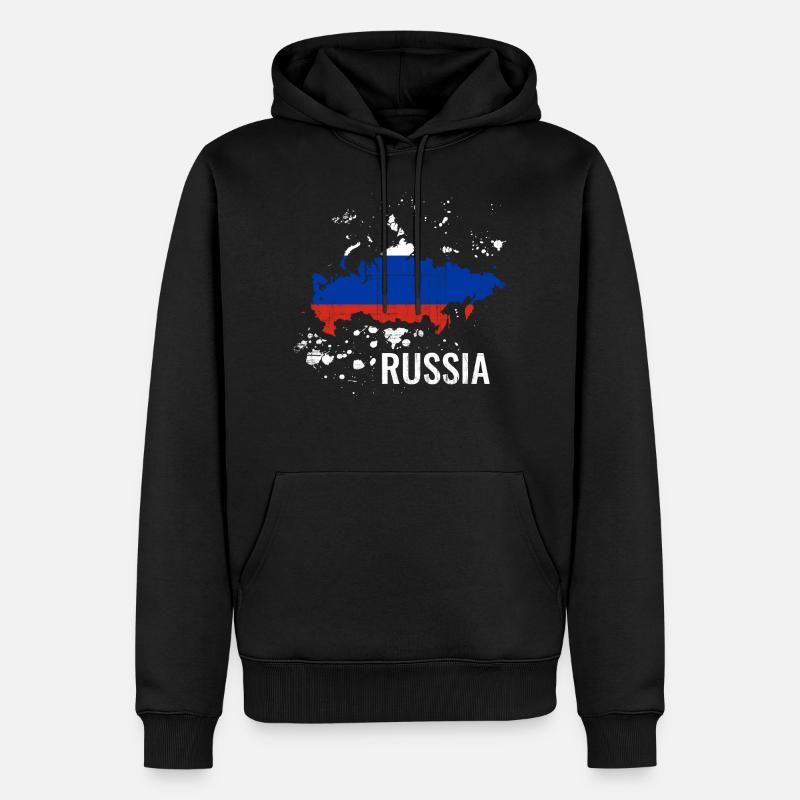 Russie - Sweat à capuche Premium bio Homme - noir