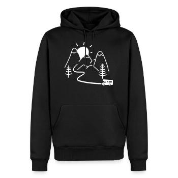 Wohnmobil - Männer Premium Bio Hoodie - Schwarz - Vorne - Nico (187cm)