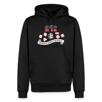 Je suis Maitre du jeu - Sweat à capuche Premium bio Homme - noir - Devant - Nico (187cm)