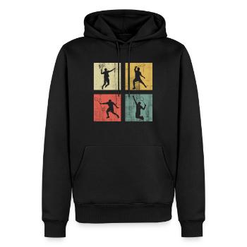 Badminton - Männer Premium Bio Hoodie - Schwarz - Vorne - Nico (187cm)