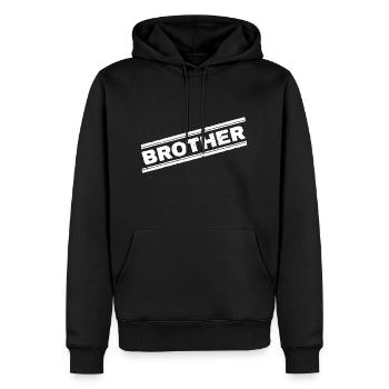 timbre de frère - Sweat à capuche Premium bio Homme - noir - Devant - Nico (187cm)