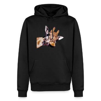 Lustige Giraffe Langhals in der Natur - Männer Premium Bio Hoodie - Schwarz - Vorne - Nico (187cm)