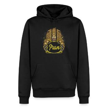 Iran - Sweat à capuche Premium bio Homme - noir - Devant - Nico (187cm)