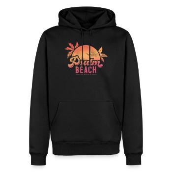 Psalm Beach (4) - nuances de streetwear rouge - Sweat à capuche Premium bio Homme - noir - Devant - Nico (187cm)