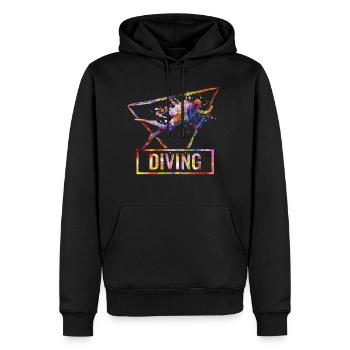 Tauchen - Männer Premium Bio Hoodie - Schwarz - Vorne - Nico (187cm)