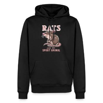 Les rats - Sweat à capuche Premium bio Homme - noir - Devant - Nico (187cm)