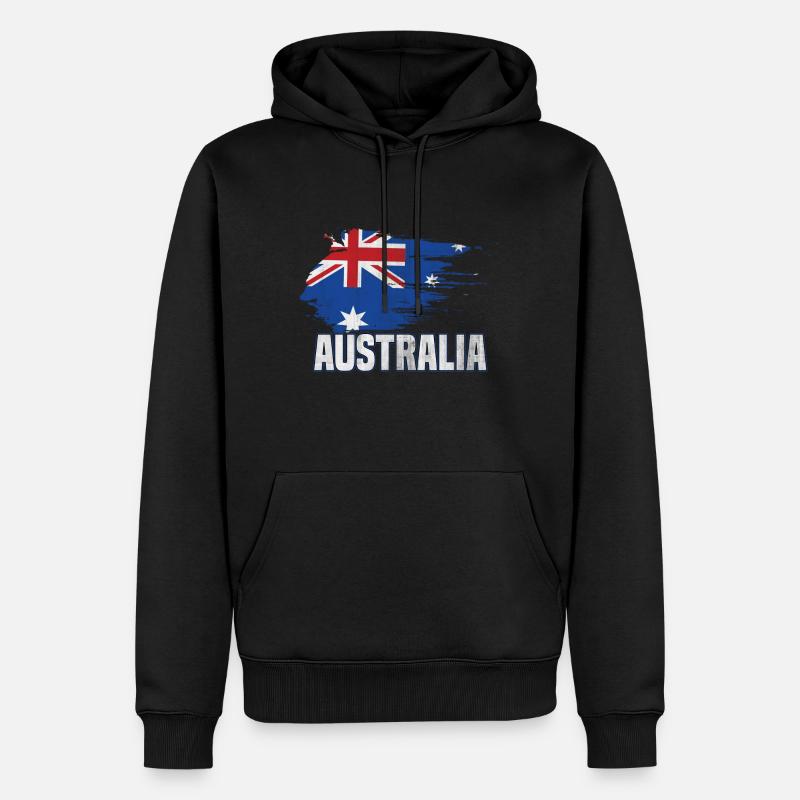 Australie - Sweat à capuche Premium bio Homme - noir
