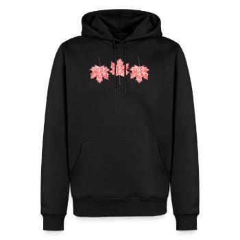 feuilles d'érable - Sweat à capuche Premium bio Homme - noir - Devant - Nico (187cm)