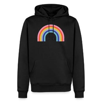 regnbue - Herre Premium økologisk hoodie - sort - Foran - Nico (187cm)