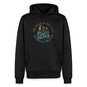 Plongée plongée - Sweat à capuche Premium bio Homme - noir - Devant - Nico (187cm)