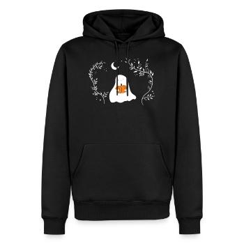 Fantôme à la citrouille - Sweat à capuche Premium bio Homme - noir - Devant - Nico (187cm)