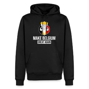 MAKE BELGIUM GREAT AGAIN - Sweat à capuche Premium bio Homme - noir - Devant - Nico (187cm)